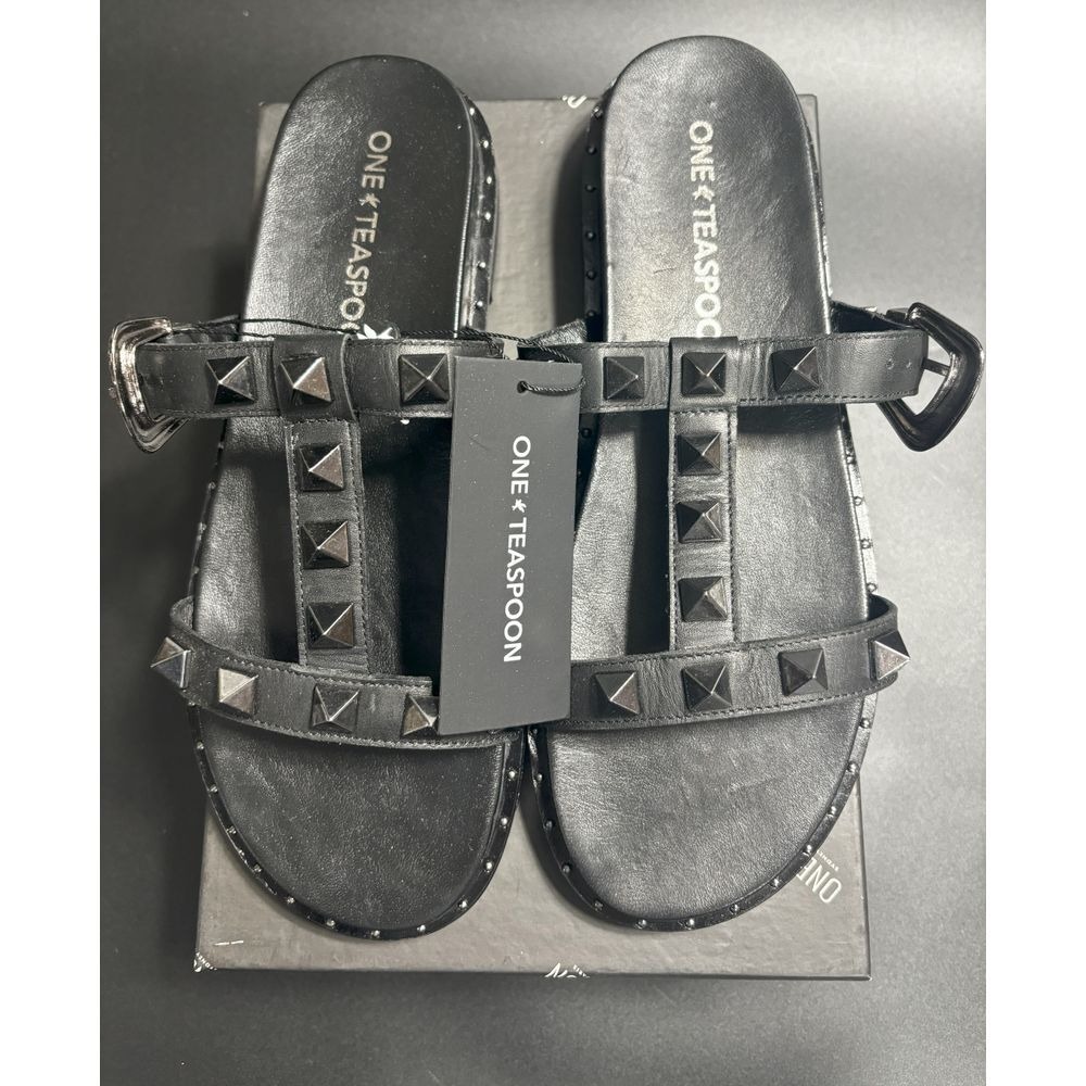 OneTeaspoon NIB The Elise Studded Slide in Black Size 42 MSRP $169